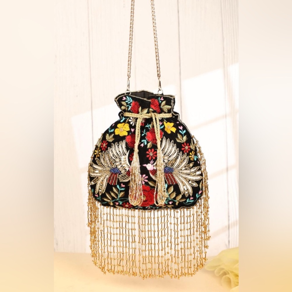 Ramla Mumbai - Threads of Light Echoes of Heritage handmade Beaded Moroccan Bag - Picture 1 of 11